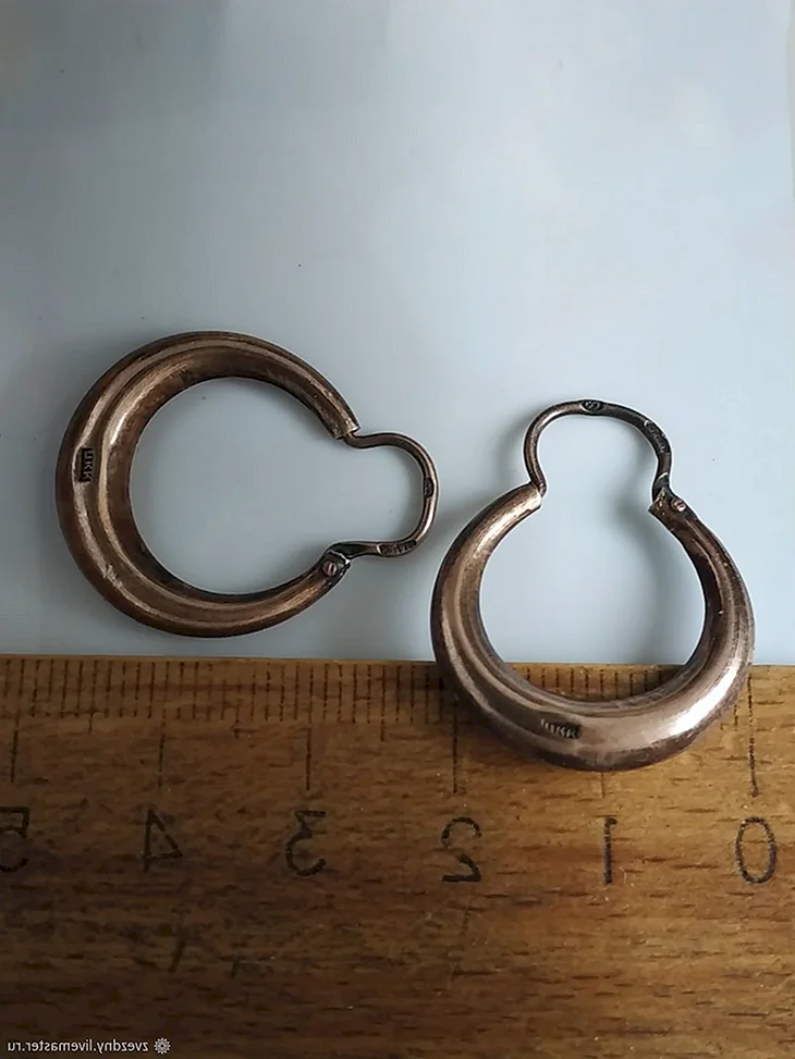 Серьги калачи серебро 875
