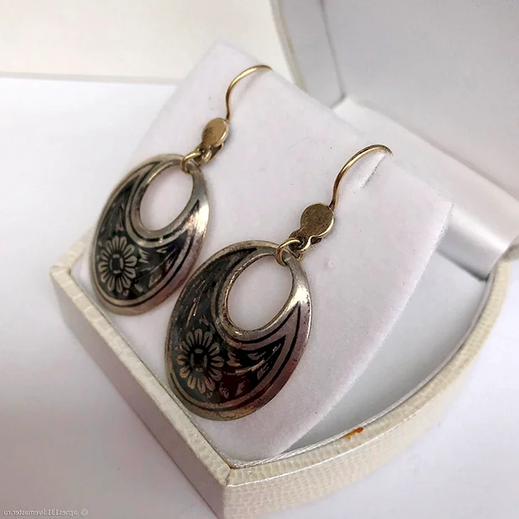 Серьги калачи серебро 875