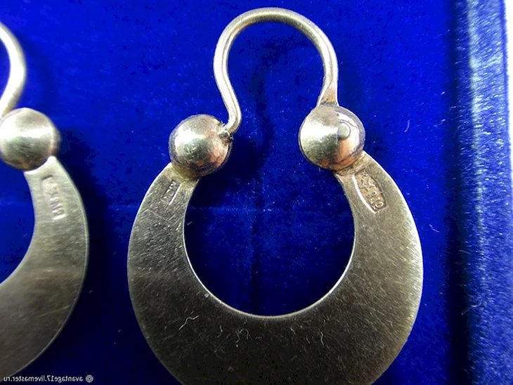 Серьги калачи серебро 875