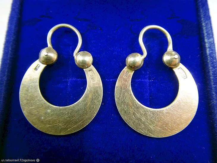 Серьги калачи серебро 875