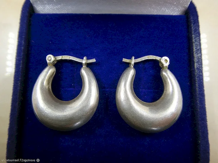 Серьги калачи серебро 925