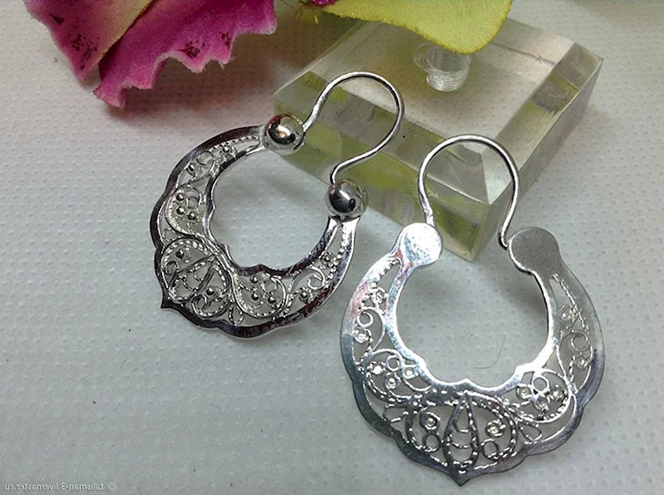 Серьги калачи серебро 925