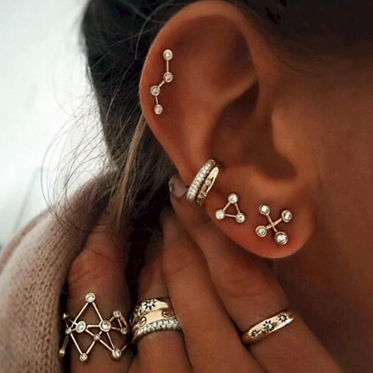 Серьги клаймберы золотые