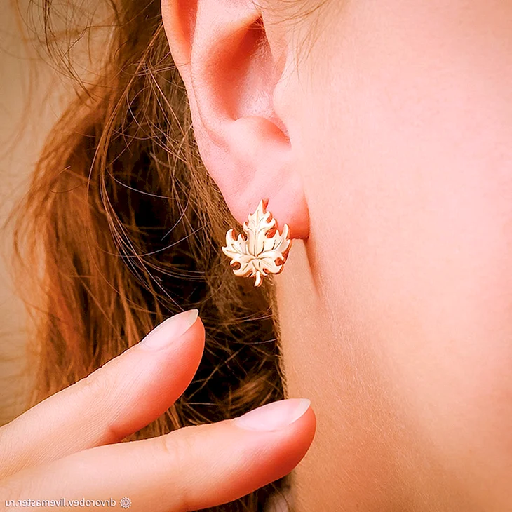 Серьги кленовый лист