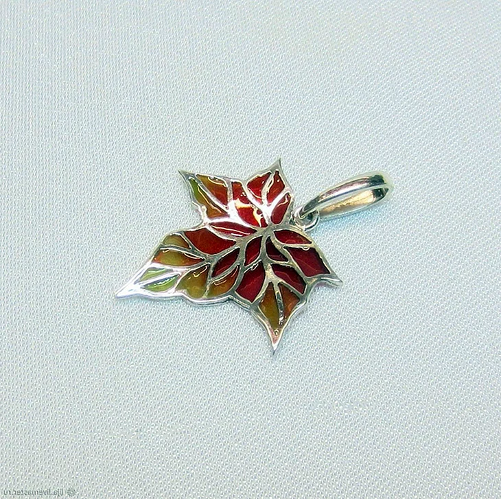 Серьги кленовый лист Санлайт