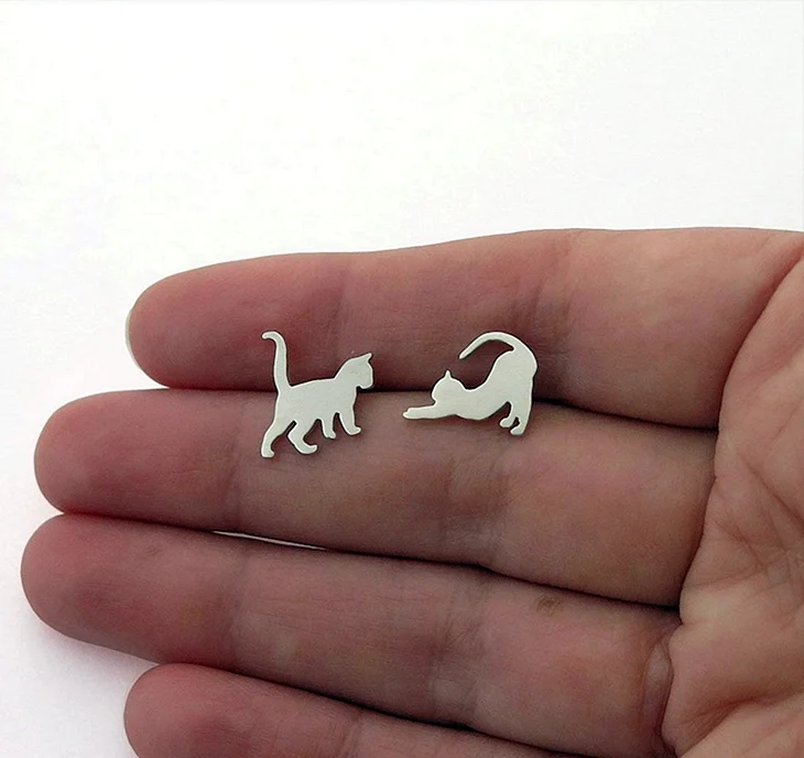 Серьги кошки с хвостом