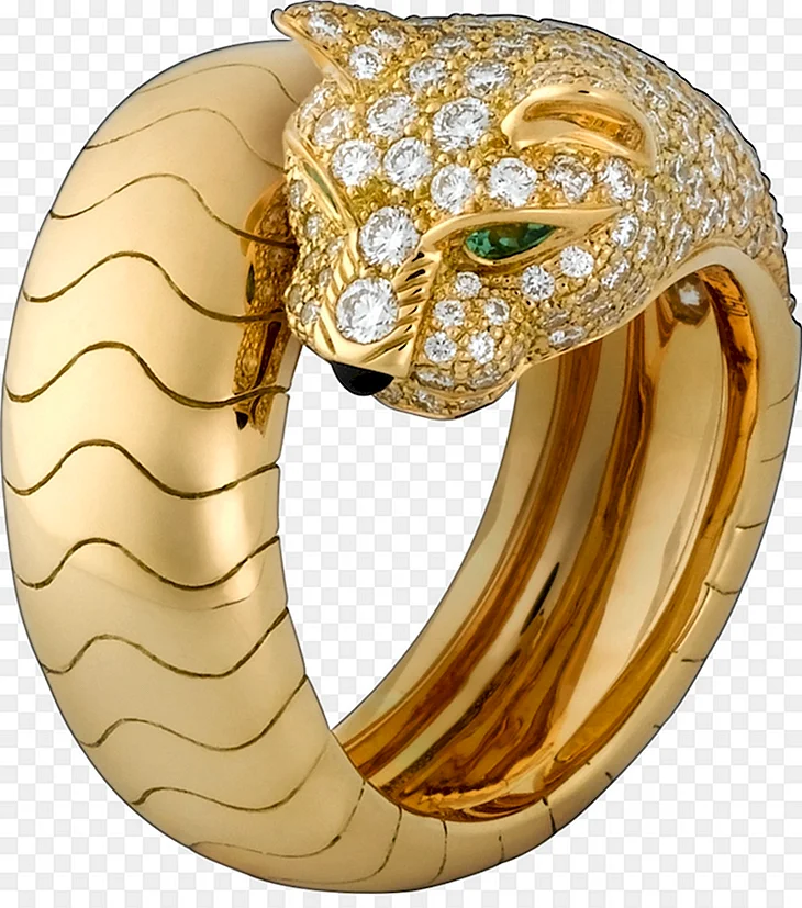 Серьги леопард золото Cartier