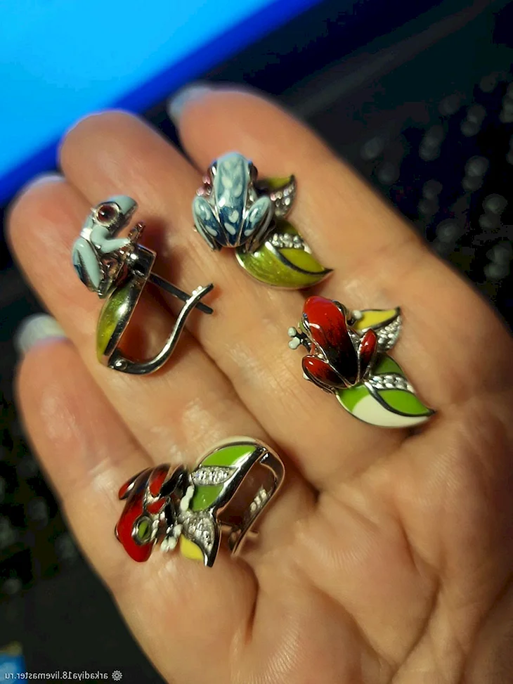 Серьги лягушки Соколов