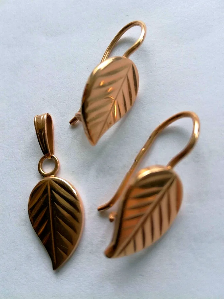 Серьги листики 583 пробы СССР