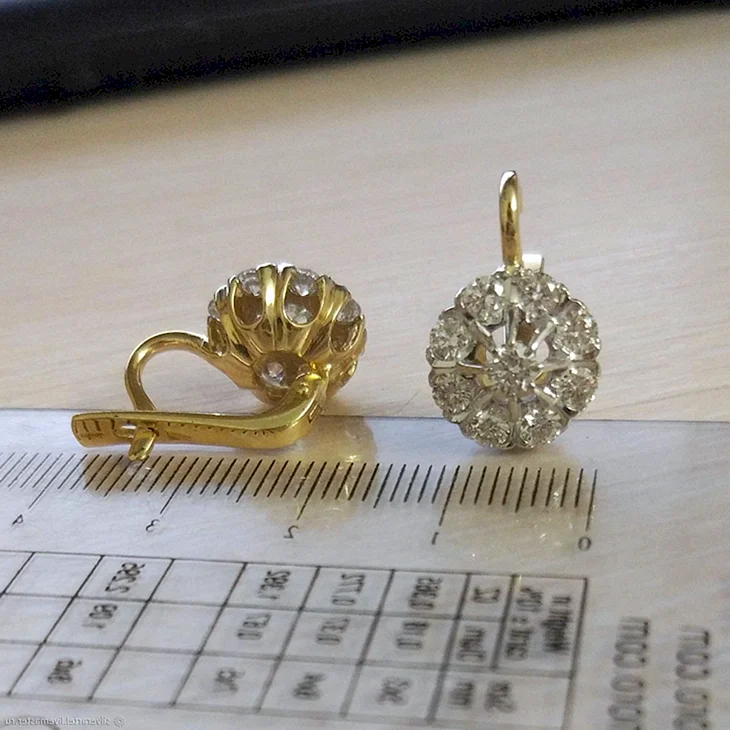 Серьги малинки 585 пробы