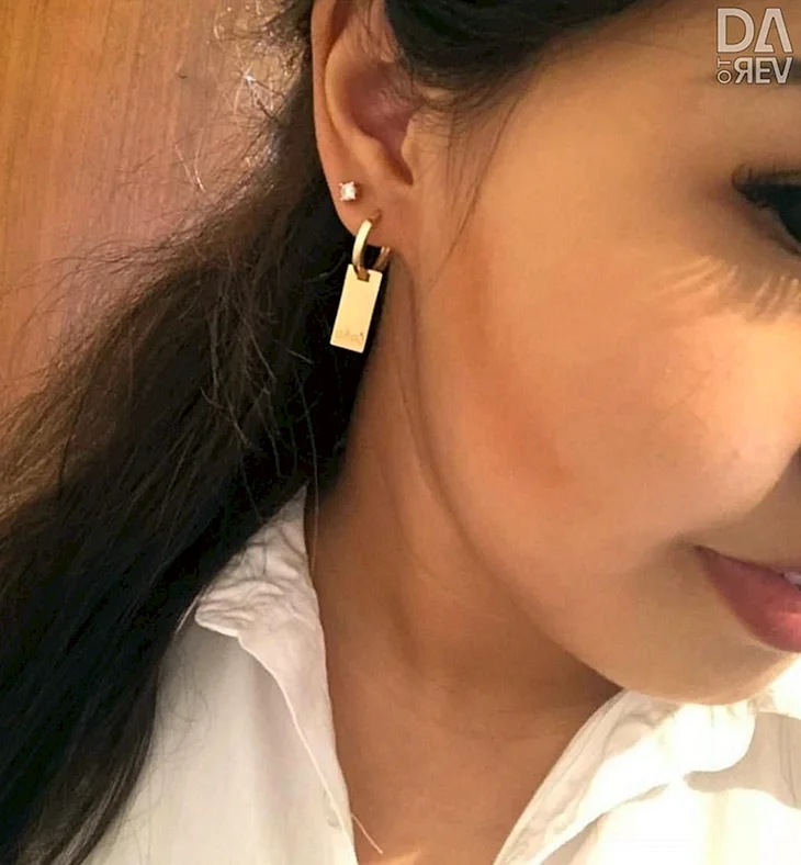 Серьги пластины Картье золотые