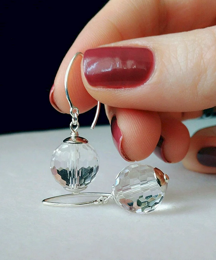 Серьги роса с горным хрусталем sunjewel