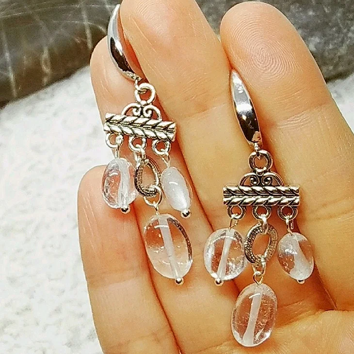 Серьги с горным хрусталем