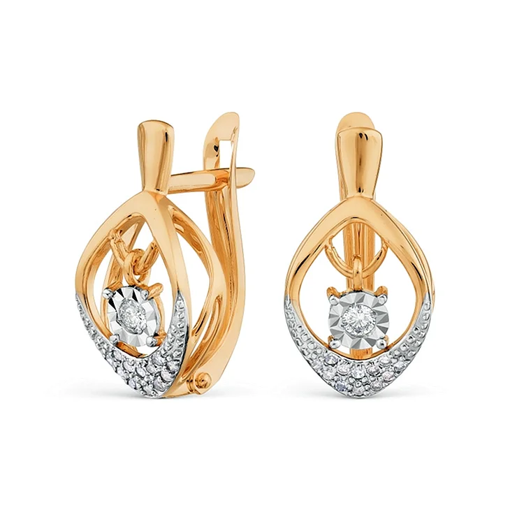 Серьги с танцующим бриллиантом