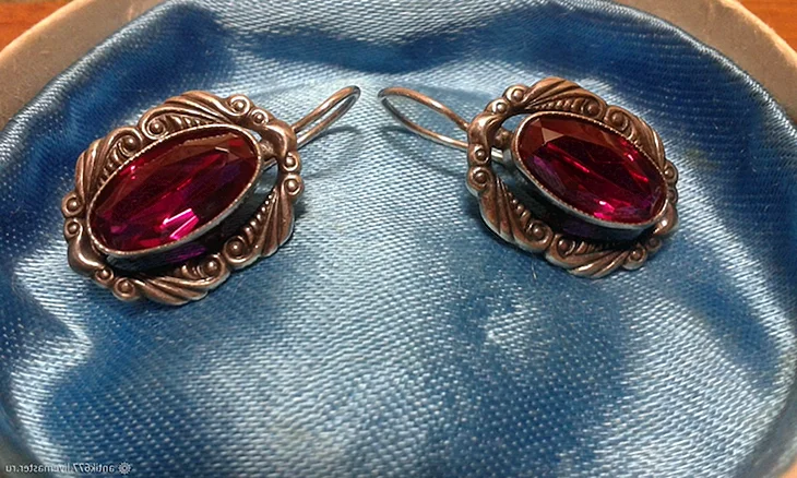 Серьги серебро 875 проба Свердловский ювелирный завод