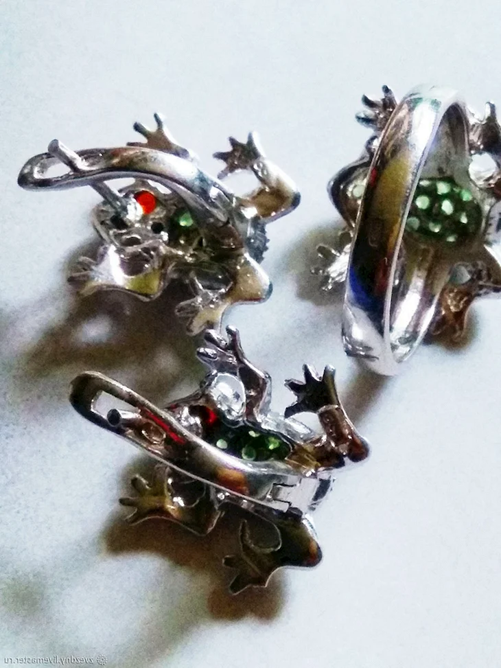 Серьги серебро 925 изумруд гранатовый