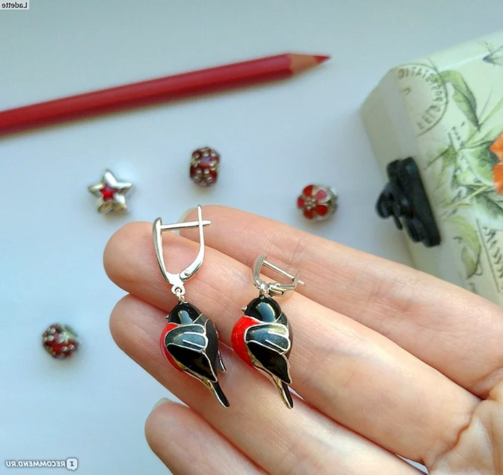 Серьги «Снегирь» 94021699