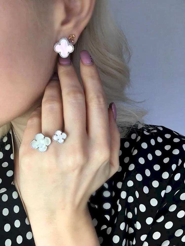 Серьги trendy Клевер из серебра 90216