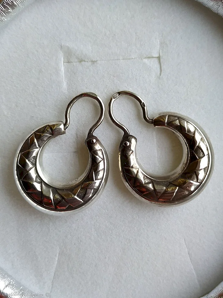 Серьги цыганские калачи серебро