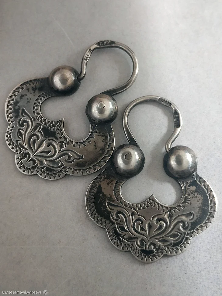 Серьги цыганские калачи серебро