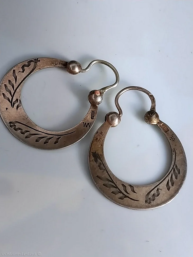 Серьги цыганские калачи серебро