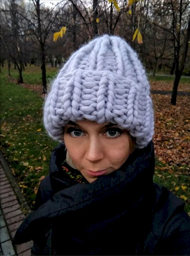 Шапка Ализе Пуффи взрослая с отворотом
