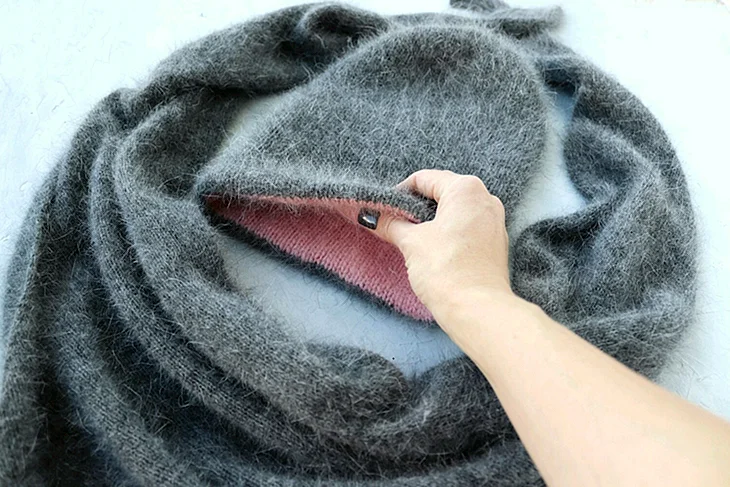 Шапка и косынка из пуха норки
