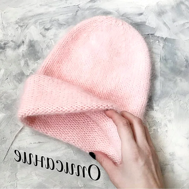 Шапка из пряжи норка