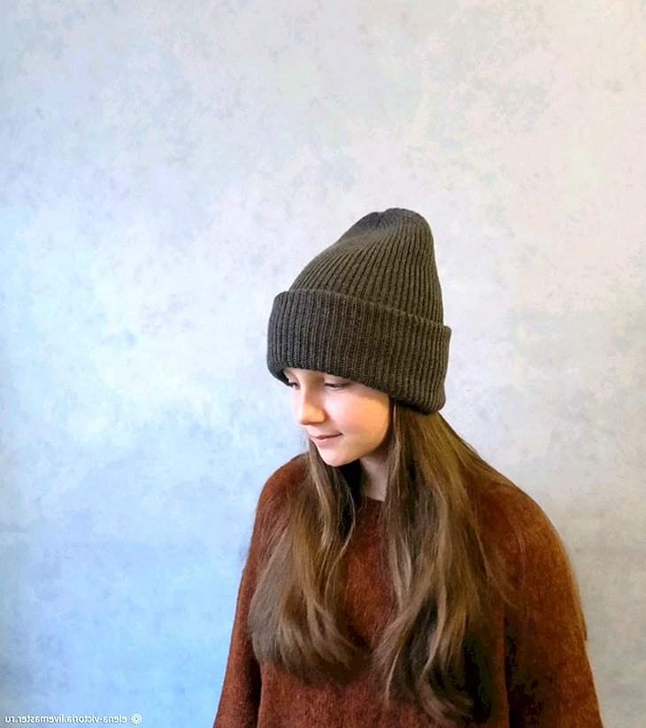 Шапка резинка 2х2 Alize Wool Cotton