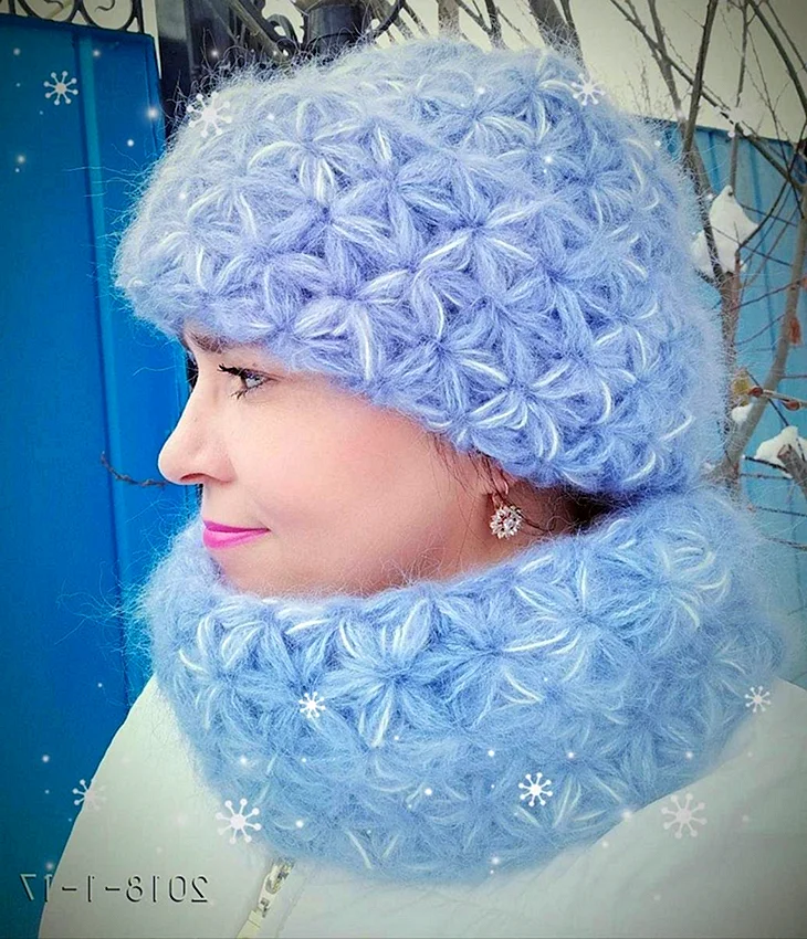 Шапка узором звездочки