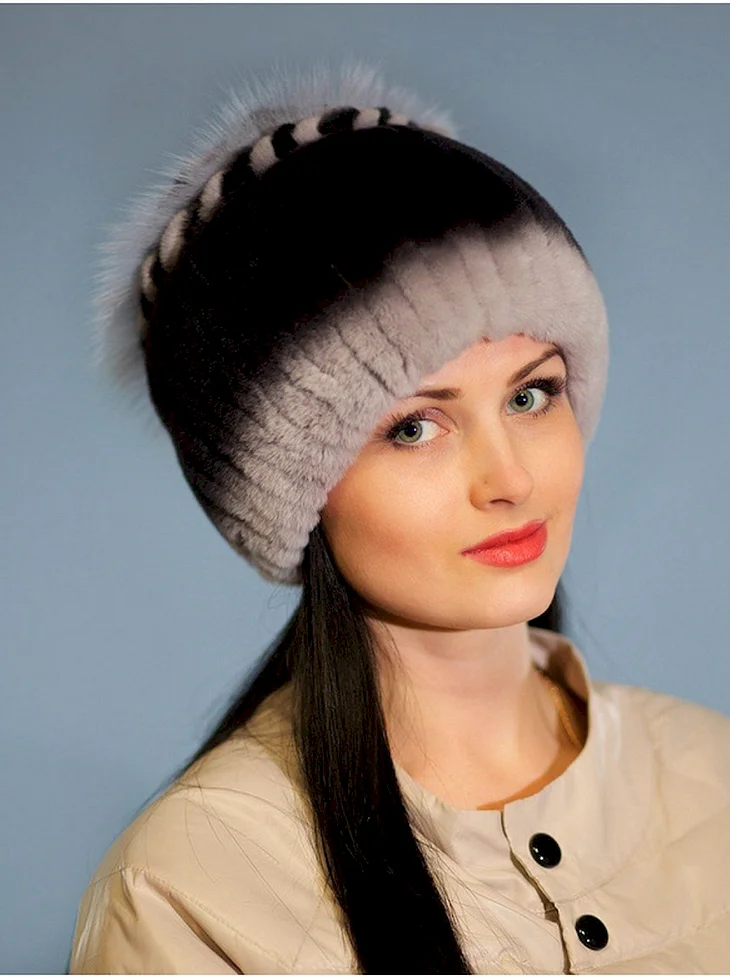 Шапка женская из кролика рекс kr075. На Вальдберис