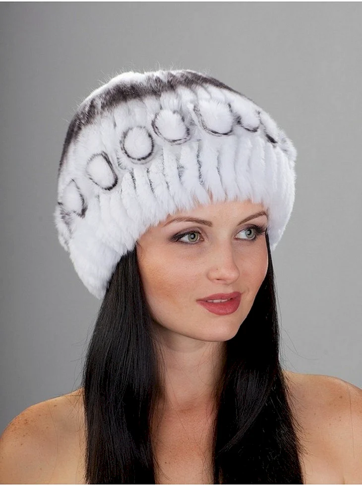 Шапка женская из кролика рекс kr075. На Вальдберис