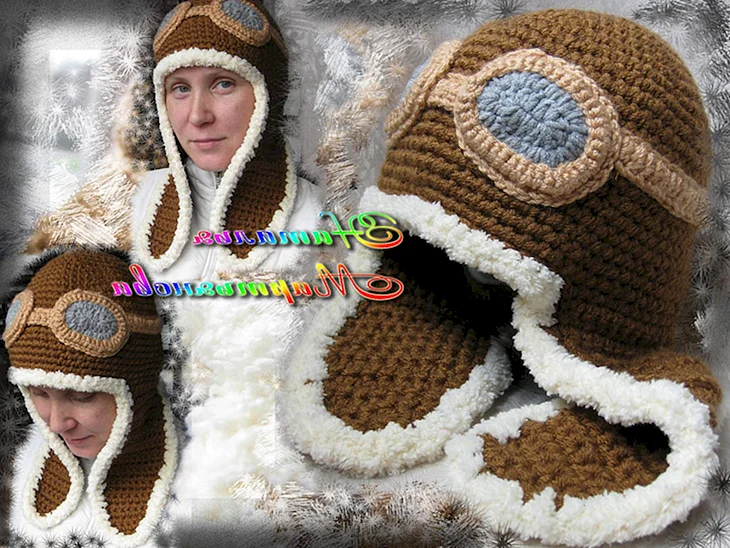 Шапки ушанки детские вязаные