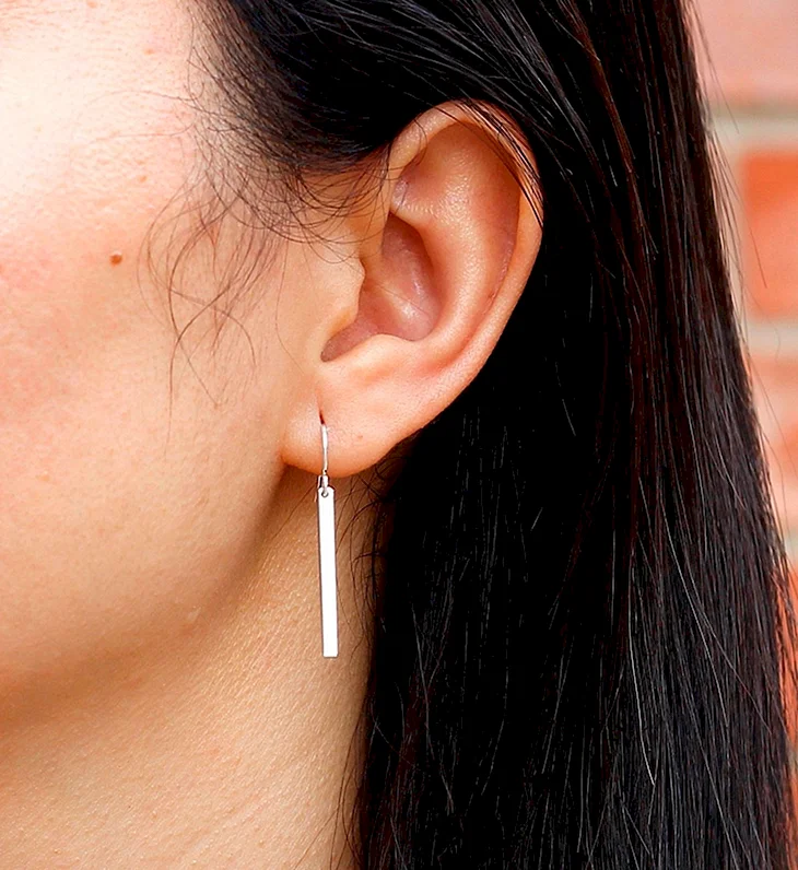 Silver Stick Drop Earring серьги