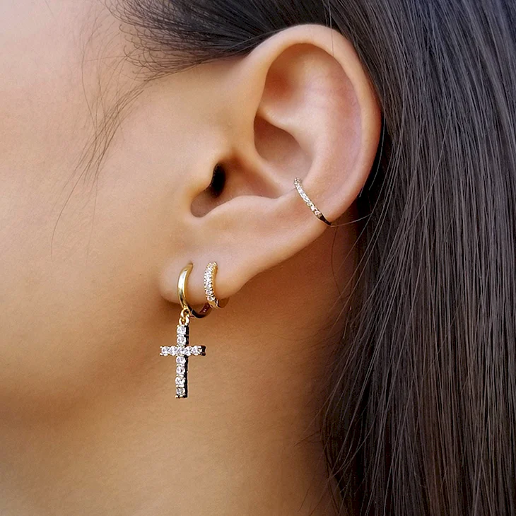 Tiny Cross Earring