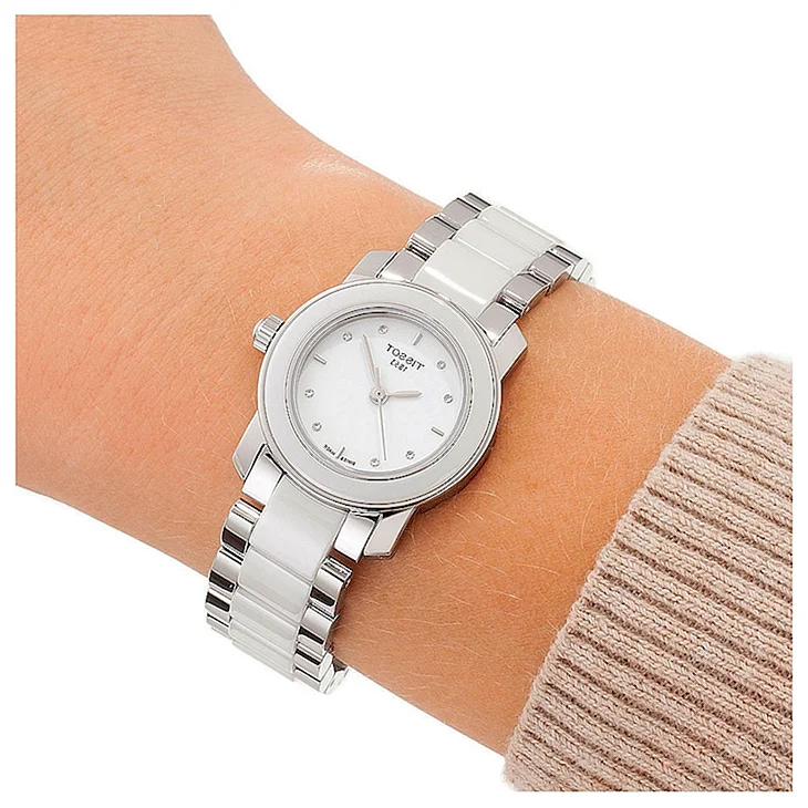 Tissot t-trend Cera White Ceramic Diamond Ladies watch t0642102201600