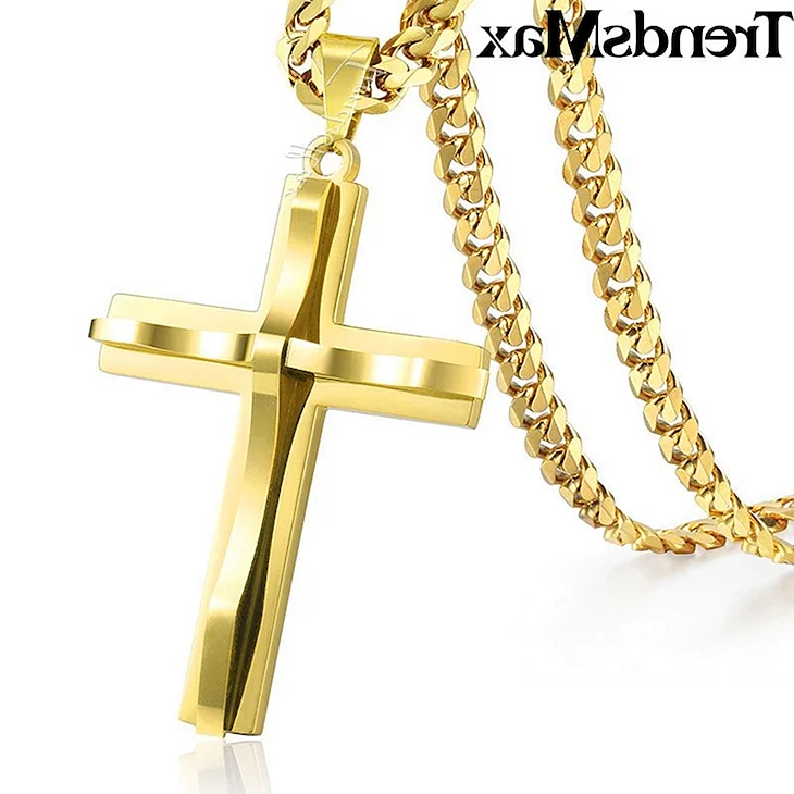 Trendsmax Mens Stainless Steel Cross Pendant