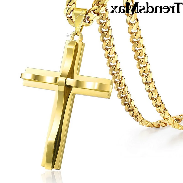 Trendsmax Mens Stainless Steel Cross Pendant