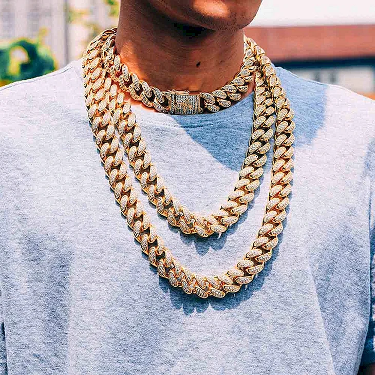 Цепь мужская Diamond Cuban Chain