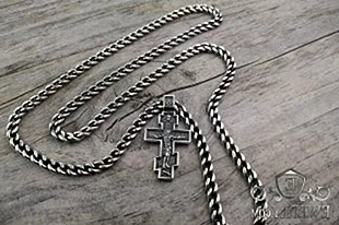 Цепь панцирная серебро 50см