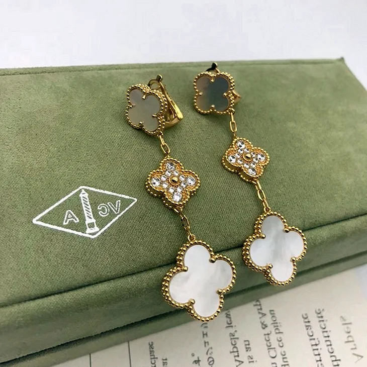Van Cleef Arpels серьги Клевер
