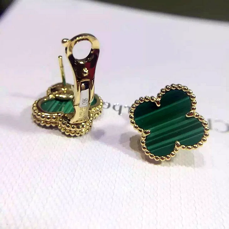 Van Cleef серьги с малахитом