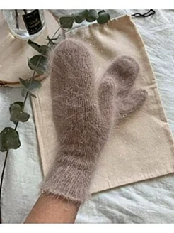 Варежки из пуха норки