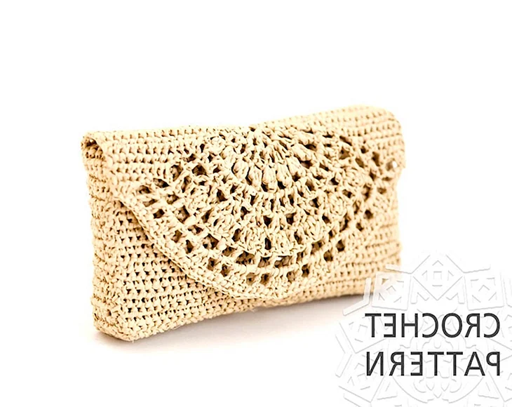 Вязаные сумочки с ажурным клапаном