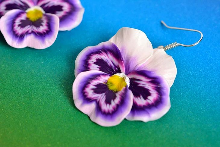 Vintage Yellow Pansy Earrings