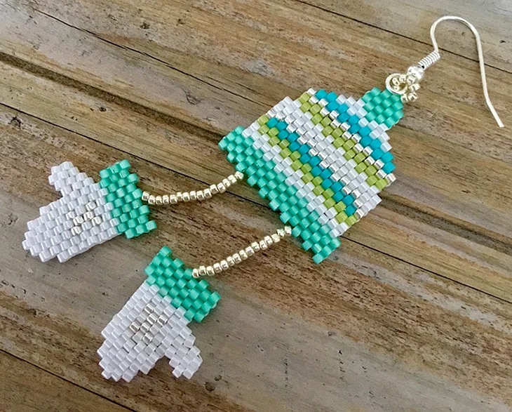 Winter Seed Beads Earrings Tutorial