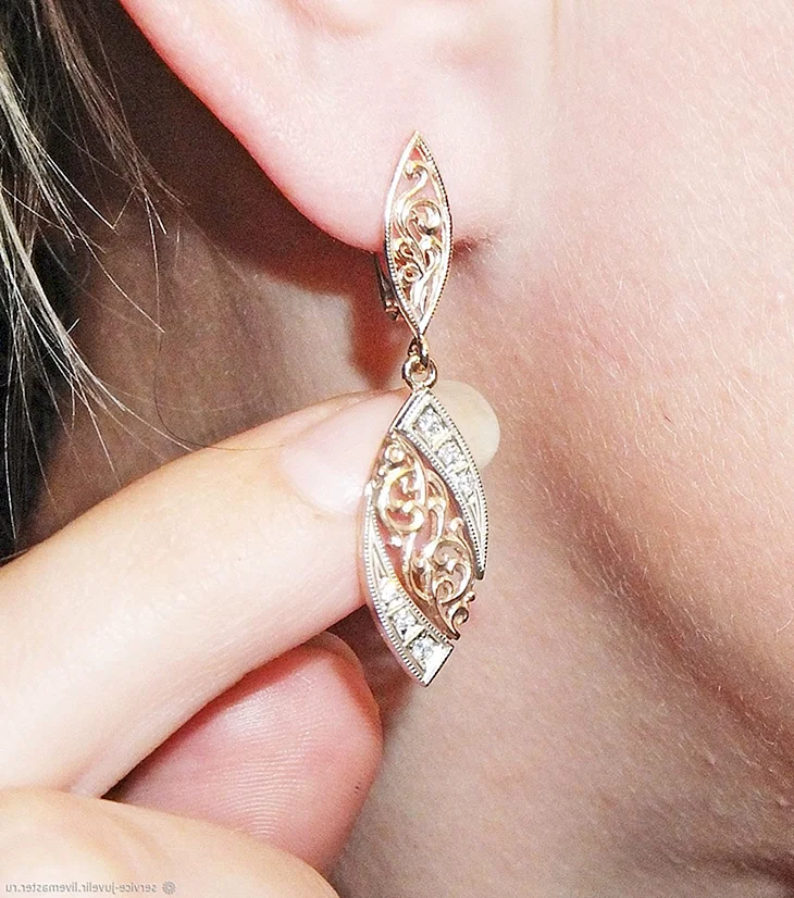Женские серьги проба 585 с668т
