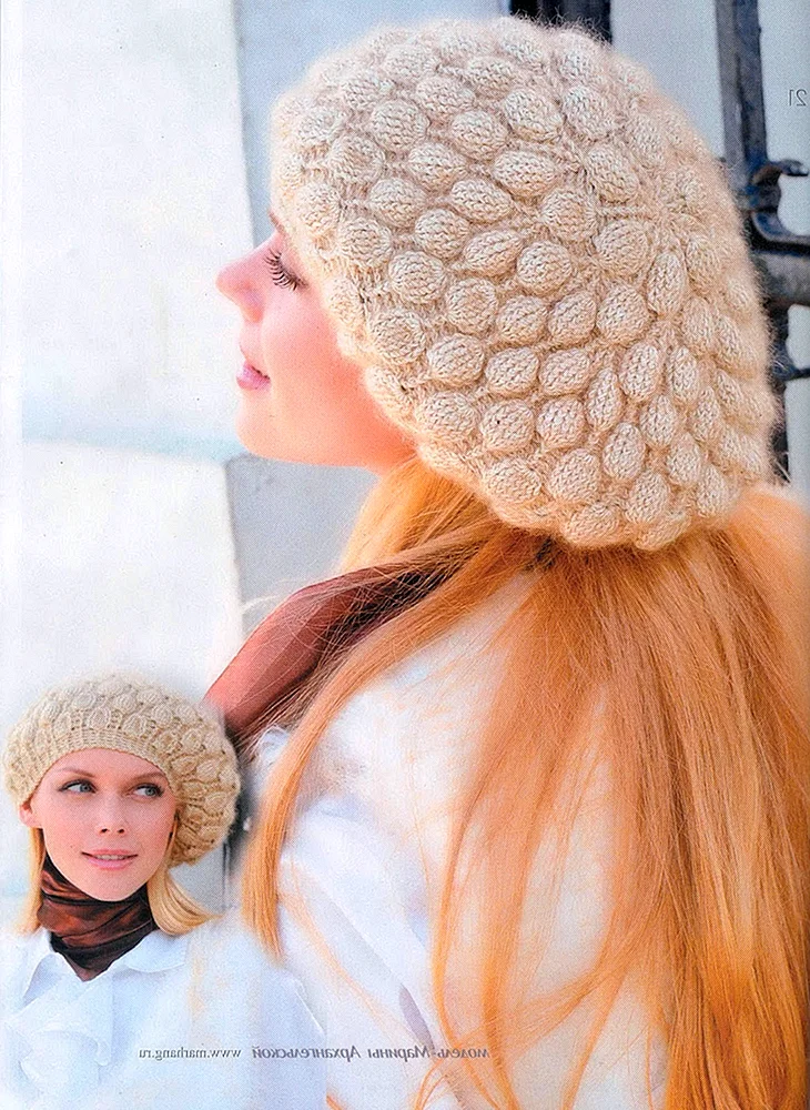 Зимний берет крючком