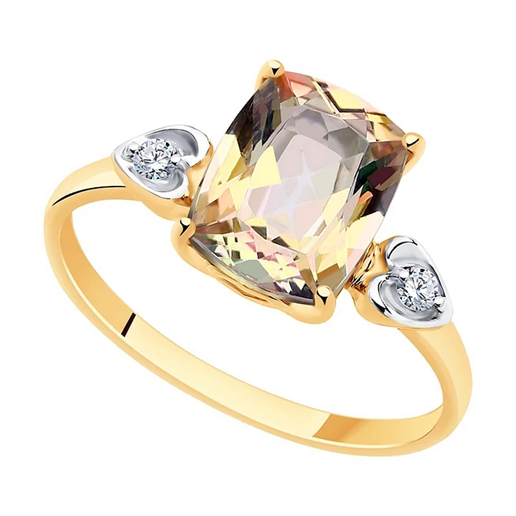Золотое кольцо с топазами SOKOLOV Swarovski