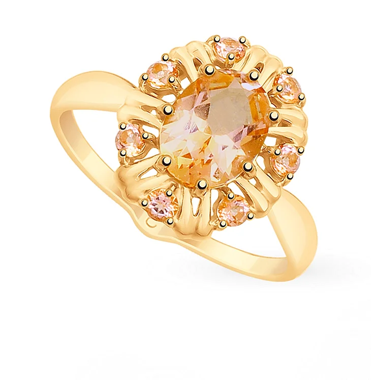 Золотое кольцо с топазами SOKOLOV Swarovski